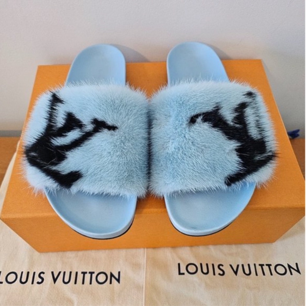 Louis Vuitton Mink Slides
